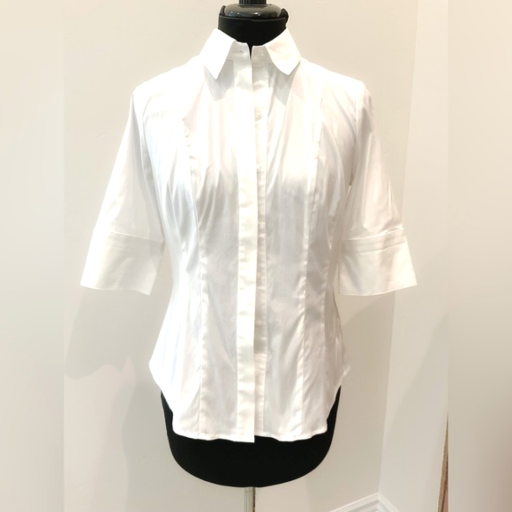 WHBM Half Sleeve White Blouse Size 6